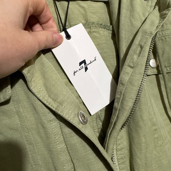 7 For All Mankind‎ NWT Light Green Anorak Utility Cargo Jacket Coat Size XS - Picture 3 of 5